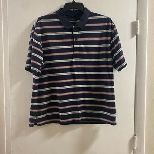 Greg Norman Collection Navy and White Polo‎